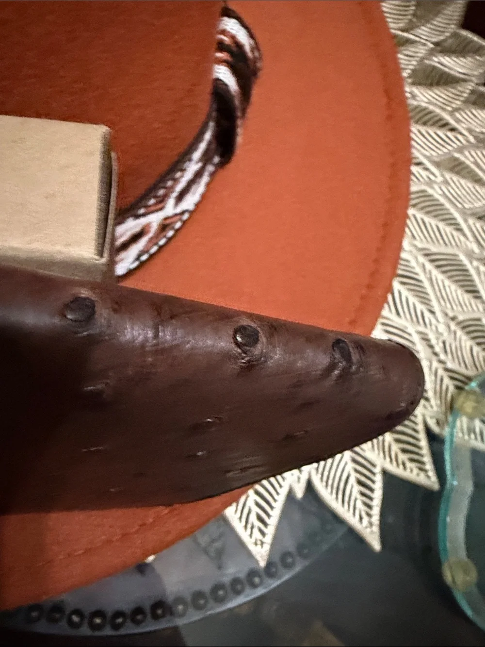 JRC & Sons Brown Ostrich Embossed Leather Wallet